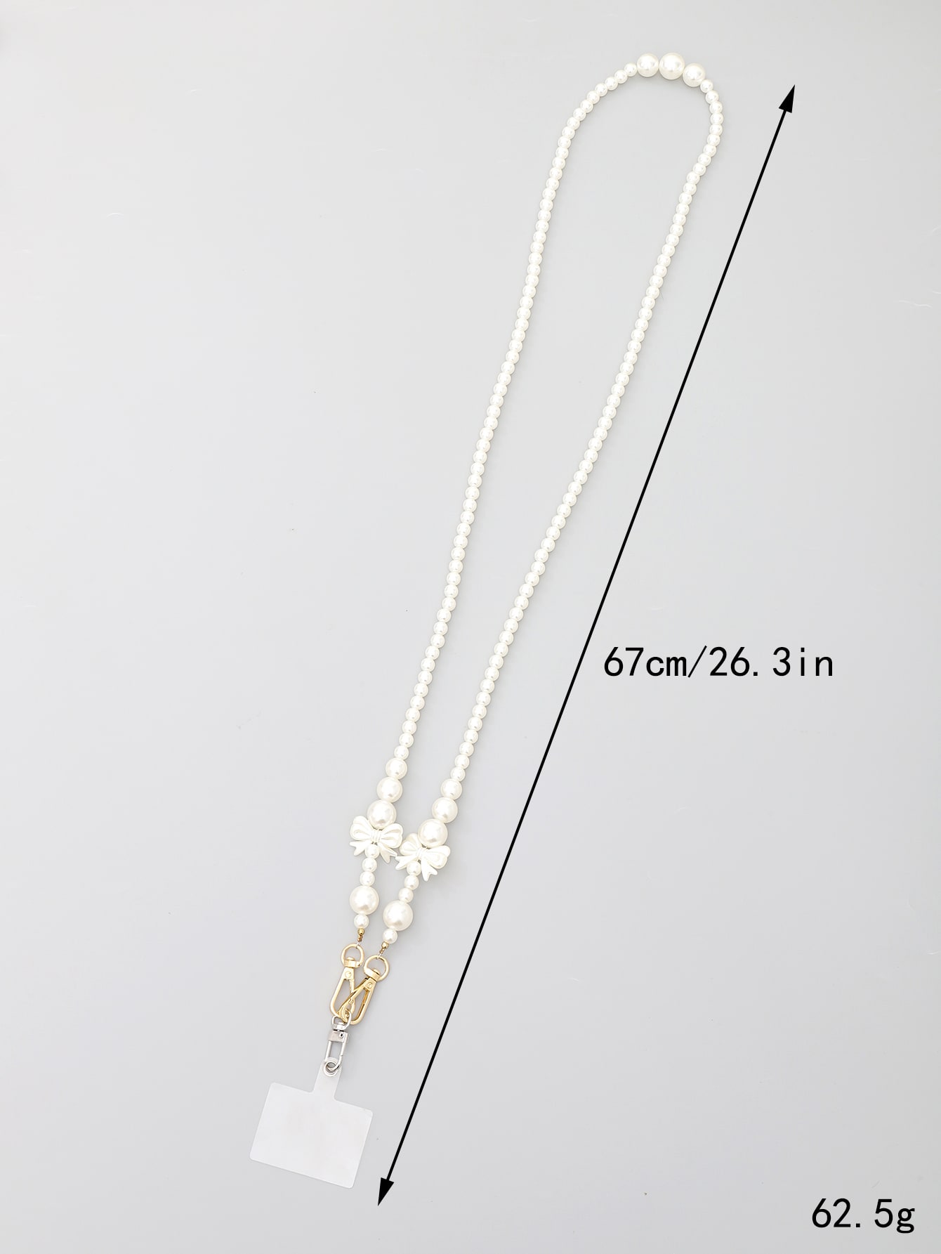 1قطعة أبزيم أبواب مع فيونكة لؤلؤية بيضاء، سلسلة ها...