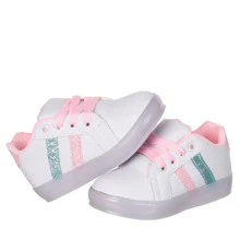 Tênis calçado luminoso de led que pisca brilha infantil bebe feminino meninas com glitter