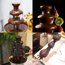 Mini Chocolate Fountain Melt Heated Fondue Waterfall Pot Machine 110v - Coffee Brown - View 4