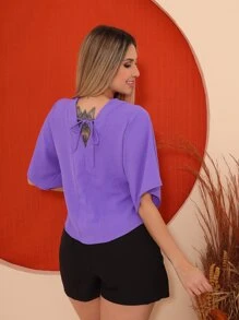 Women Tops - 紫丁香色 - 查看 4