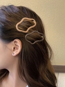 5 件套时尚彩色镂空云形发夹，适合女士，优雅发饰，适合日常佩戴街头爪夹发夹 - 彩色 - 查看 2