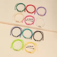 11pcs/set Colorful Butterfly & Bead & Alloy Seven-color Handmade Braided Bracelet