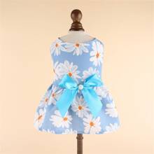 1pc Spring Summer Lightweight Dog Cat Print Dress For Small & Medium Dogs - Blue - View 12