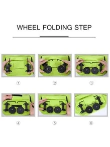Carrito Bolso portátil con Ruedas Plegable Ajustable para Mandado; Bolsa y carrito 2 en 1 plegable con ruedas mandado supermercado super. - Verde - Ver 6