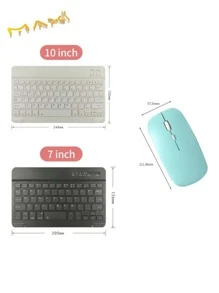 Set Inalámbrico Teclado + Mouse Bluetooth Colores Pastel | Recargable, Compacto y Silencioso | Compatible con PC, Tablet y Celular - Rosa - Ver 7