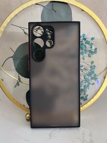 1 Vỏ điện thoại chống rơi mờ khi chạm vào da Tương thích với Samsung Galaxy, Thiết kế khối màu bao phủ đầy đủ - màu đen - Xem 2