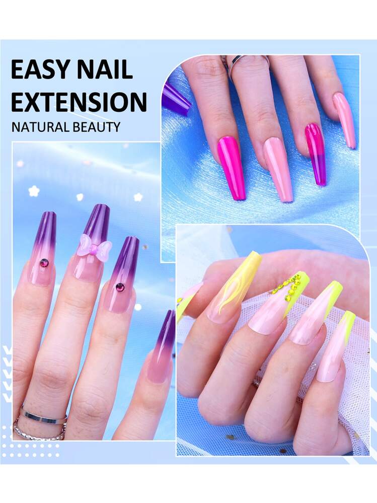 YEVYO Nail Tips and Glue Gel Kit, Gel x Nail Kit with 4 in 1 Nail