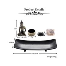 Zen Garden Incense Stick Holder Candle Tray Tealight Candlestick Holders Decorative Ornament For Home Meditation Spiritual Gift Birthday Gifts Graduation