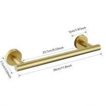 1pc Stainless Steel Towel Bar - Gold - View 8