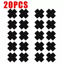 20入組黑色十字形自粘緞面一次性乳貼,適用於無肩帶衣服的女性 - 黑色 - 查看 2