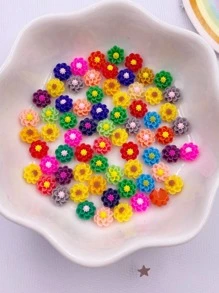 100 piezas de pegatinas de arte de uñas 3D en forma de mini flor de resina de colores profundos mezclados al azar de 6 mm para manualidades, decoración de estuches móviles, accesorios de pendientes de moda y elaboración de artesanías