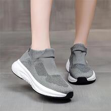 Galliano男士運動風格輕量透氣緩震針織步行鞋 - 灰色 - 查看 3