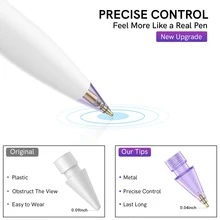 3入組配備蘋果筆配件的筆尖替換補充包 - 白色+透明+黑色 - 查看 2