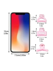 16 Cái/bộ Mini Nhựa Bobby Chân, Nhiều Màu Sắc Ombre Thiết Kế, Hình Vuông & Criss-Chéo & Nửa Vòng Tròn, kẹp Nổ Bên - Nhiều màu - Xem 8