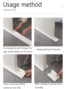 1pc 90cm Door Bottom Sealing Strip For Household, Windproof, Warm-keeping, Insulation, Dustproof, And Noise Isolation - White - View 9