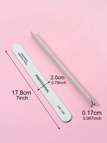 10件套直型100/180目指甲抛光块，适用于美甲、指甲打磨、指甲抛光板、指甲砂纸板，可用于家庭美甲沙龙、美甲用品、美甲工具、美甲艺术工具、返校季、美甲、美甲工具，适用于贴片式美甲 - 灰色 - 查看 4