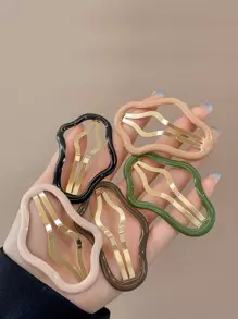 5 件套时尚彩色镂空云形发夹，适合女士，优雅发饰，适合日常佩戴街头爪夹发夹 - 彩色 - 查看 1