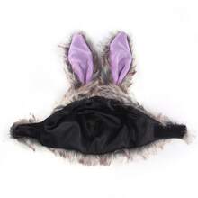 1pc Gray Rabbit Shaped Plush Pet Hat For Pet Dogs & Cats, Teddy Costume Accessory - Grey - View 4