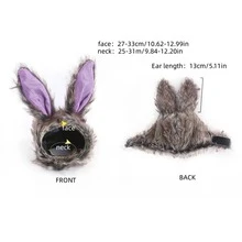 1pc Gray Rabbit Shaped Plush Pet Hat For Pet Dogs & Cats, Teddy Costume Accessory - Grey - View 7