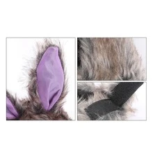 1pc Gray Rabbit Shaped Plush Pet Hat For Pet Dogs & Cats, Teddy Costume Accessory - Grey - View 6