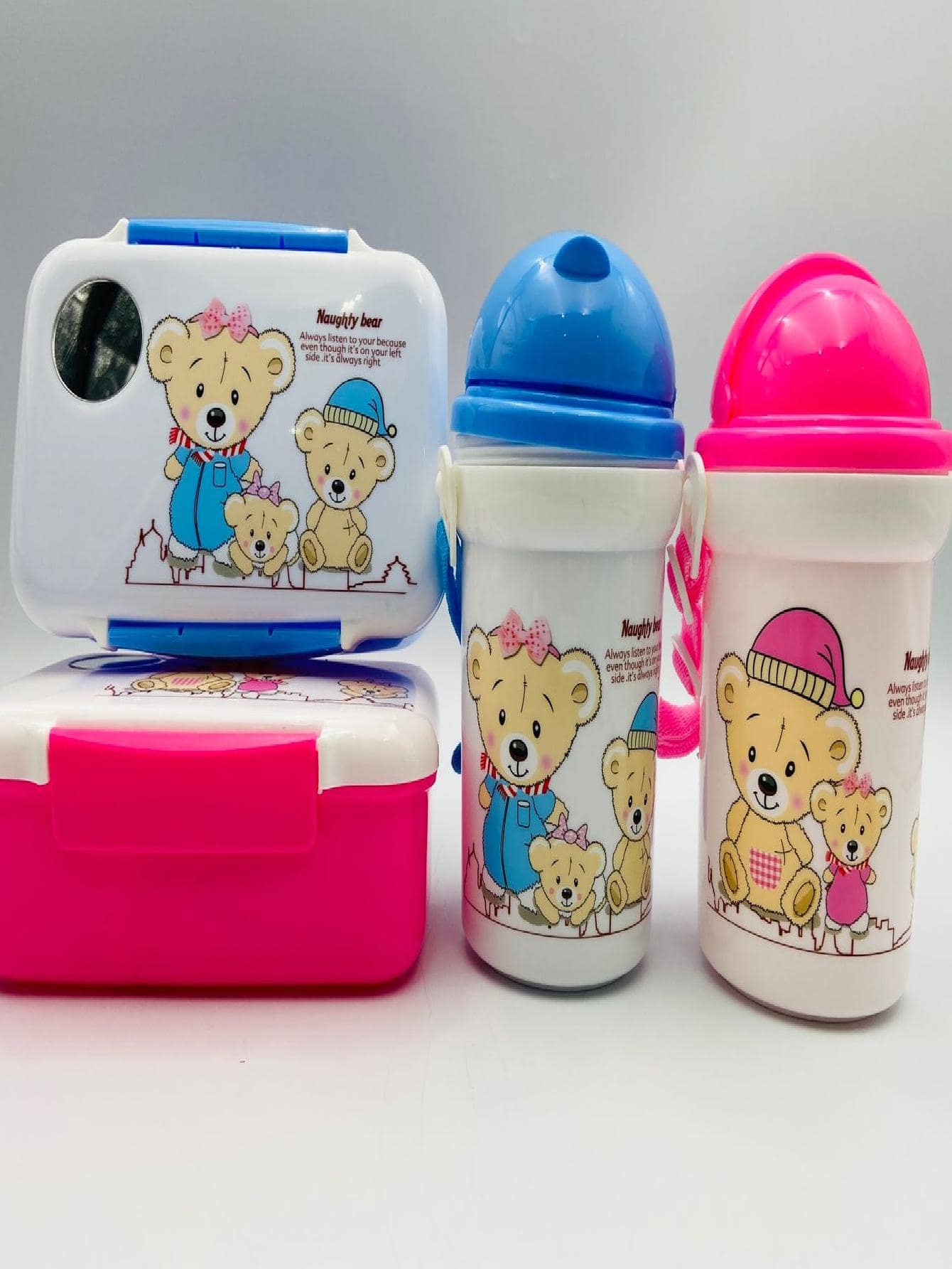 LONCHERA ECOLÓGICA CON BOTELLA Y BOLSA - Rosa Fucsia - Ver 1