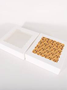 20入組9英寸白色餅乾盒子帶透明寵物窗戶適用於甜甜圈,紙杯蛋糕,餅乾;餅乾包裝盒子適用於派對 - 白色 - 查看 3