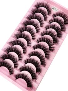 HBZGTLAD 10 Pairs Russian Strip Lashes Fluffy Mink Lashes 3D False Eyelashes Russian Volume Eyelashes Fake Eyelashes Dramatic Messy Mink Lashes Wispy Long Foxy Eye Lifting Look Eyelash Extension Kit Full Eyelash Strip To Lengthen And Volumize The Outer Corner Of Your Eye Beauty Makeup Strip Lashes, Lashes, Eyelashes, Fake Lashes