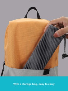 6件套不锈钢便携式葡萄牙餐具套装，包括大叉、大勺、甜点勺、6双筷子、灰色网状收纳袋，适合户外露营、野餐、学生、上班族、食堂等场合使用。 - 銀色 - 查看 4