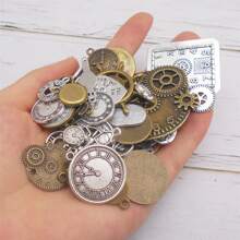 20pcs Mixed Clock Watch Gear Steampunk Charms Pendants For Jewelry Necklace Earring Bracelet Making - Multicolor - View 3
