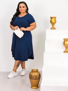 Plus Size Dresses - 藏蓝色 - 查看 1