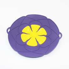 Spill Stopper Cover Boil Over Safeguard Silicone Lid Stops Pot Kitchen Tool - Purple - View 1