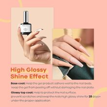 Modelones Gel Top Coat And Base Coat With Nail Primer Set, 3Pcs No Wipe Base And Top Coat Gel Nail Polish Nail Bond Primer, 10ml New Upgraded Formula Long-Lasting Gel Nail Kit - 無色 - 查看 7