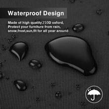 Outdoor Furniture Cover, Waterproof, Rain, Snow, Dust, Wind, Uv-Resistant Oxford Cloth Garden Grass Patio Furniture Cover, Black For School,Office,Household,Travel,Bag,Organizer,Storage,Kitchen Decor,Household Items - Black - View 2