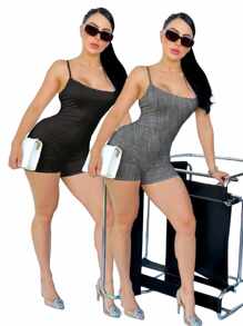 Jumper palazzo short mono tirantes 2 PIEZAS - Negro - Ver 1