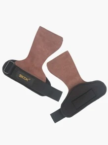 SKDK 帶襯墊舉重帶硬舉帶，帶手腕支撐，用於舉重和鍛煉健身房腕帶，男女舉重握力手帶一對，由牛皮製成 - 棕色 - 查看 3