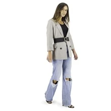 's Belt With Textured Golden Circular Buckle Type. - L - View 4