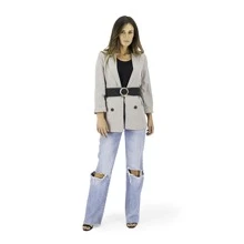 's Belt With Textured Golden Circular Buckle Type. - L - View 2