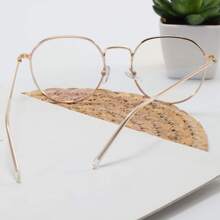 Metal Frame Oval Decor Anti-blue Light Planar Mirror Blue Light Blocking Eyeglasses Frame, 2023 New Computer Protection Eyeglasses For Men And Women Street Fashion Near-sighted Eyeglasses Artistic Vintage Metal Glasses Male With Prescription Lens Frame, Computer Protection Eyeglasses Unisex Fashionable Anti-blue Light Eyeglasses Frame For Street Snap - Emas - View 3