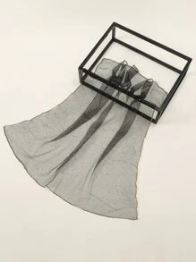 1 件女士时尚刺绣方形围巾头巾头巾、发带、头带非常适合装扮您的情人节 - 黑色 - 查看 4