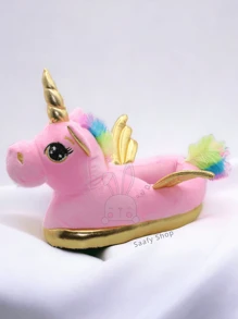 PANTUFLAS DE PELUCHE UNICORNIO MUJER PANTUFLAS SUAVES - Rosa - Ver 2