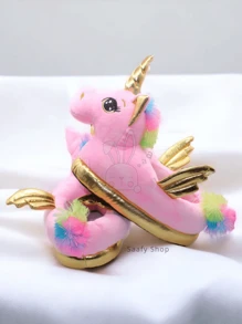 PANTUFLAS DE PELUCHE UNICORNIO MUJER PANTUFLAS SUAVES - Rosa - Ver 4