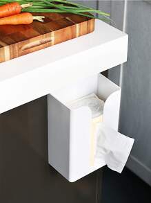 Wall-Mounted Tissue Box Napkin Holders Self-Adhesive Paper Towel Case Punch Free Removable Paper Box Space-Saving Waterproof - White - View 9