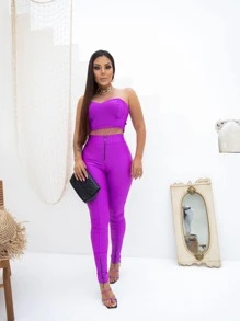 Women Leggings - 玫瑰紅 - 查看 1