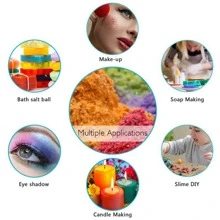 25毫升4瓶/組環氧樹脂染料蜜粉顏料化妝品級蜜粉珠光天然礦物質顏料，適用於DIY指甲閃粉，唇蜜，肥皂製作，泡泡浴，眼影，指甲油，史萊姆用品，珠寶製作配件 - 杏色 - 查看 6