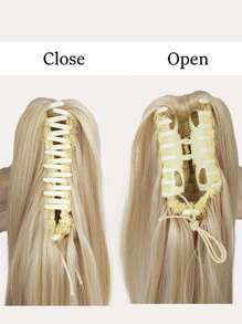 nimoki Của phụ nữ Sợi tổng hợp Dài Nhiều lớp Dợn sóng Tóc đuôi gà Tóc giả piece Kẹp vuốt Nối tóc ( Vàng , 22 Inch ) Phong cách mới Tự nhiên Chịu nhiệt Tóc đuôi gà Đối với Mặc hàng ngày - Vàng - Xem 3