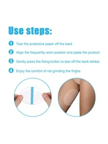 10 Piezas Almohadillas Anti-rozaduras Para El Muslo, Alta Elasticidad, Protector De Piernas Adhesivo Para El Muslo, La Rodilla Y La Pantorrilla - Blanco - Ver 3