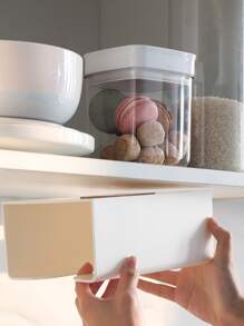 Wall-Mounted Tissue Box Napkin Holders Self-Adhesive Paper Towel Case Punch Free Removable Paper Box Space-Saving Waterproof - White - View 5