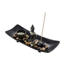 Zen Garden Incense Stick Holder Candle Tray Tealight Candlestick Holders Decorative Ornament For Home Meditation Spiritual Gift Birthday Gifts Graduation