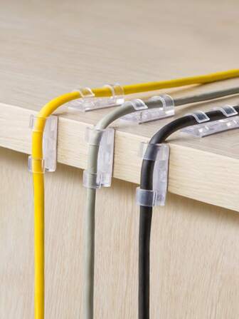 20入組桌面電纜整理夾,多功能電纜管理夾,可自行粘貼整理電線