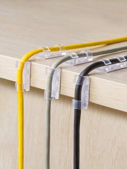 20入組桌面電纜整理夾,多功能電纜管理夾,可自行粘貼整理電線